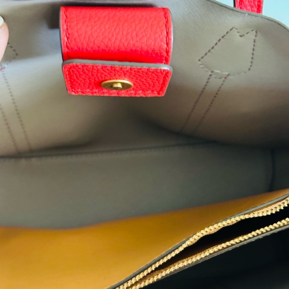 Tory Burch red leather purse with shoulder strap. NEW worn on two occasions. - Picture 5 of 6